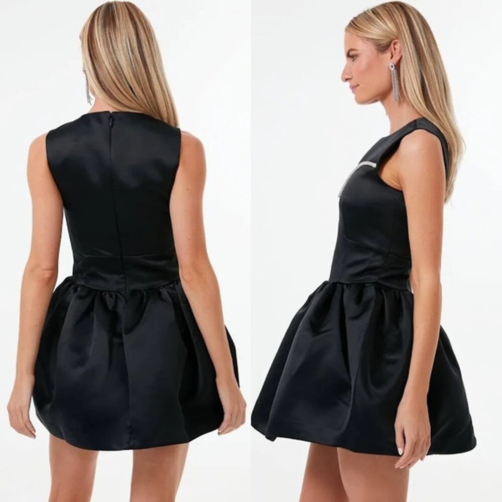 Tanya Taylor Black Noaki Embellished Sleeveless Drop Waist Mini Dress Size 0 - Picture 3 of 14